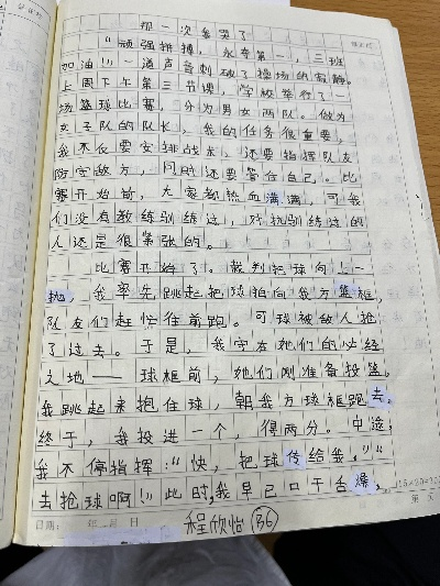 篮球比赛作文20字怎么写